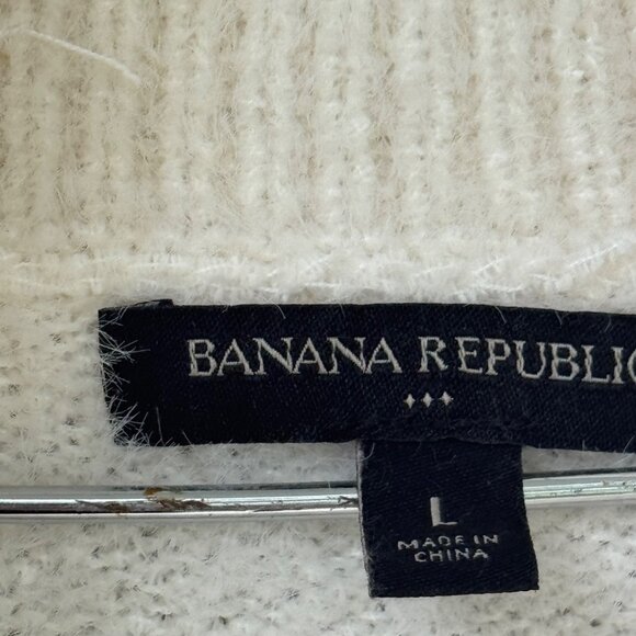 Banana Republic Womens Cowl Neck Sweater Dress L Alpaca Blend Cream - Picture 7 of 8